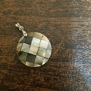 Mosaic large circular pendant